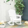 OUTSUNNY Fauteuil de jardin Adirondack à bascule rocking chair style néo-rétro assise dossier ergonomique bois sapin traité peint blanc