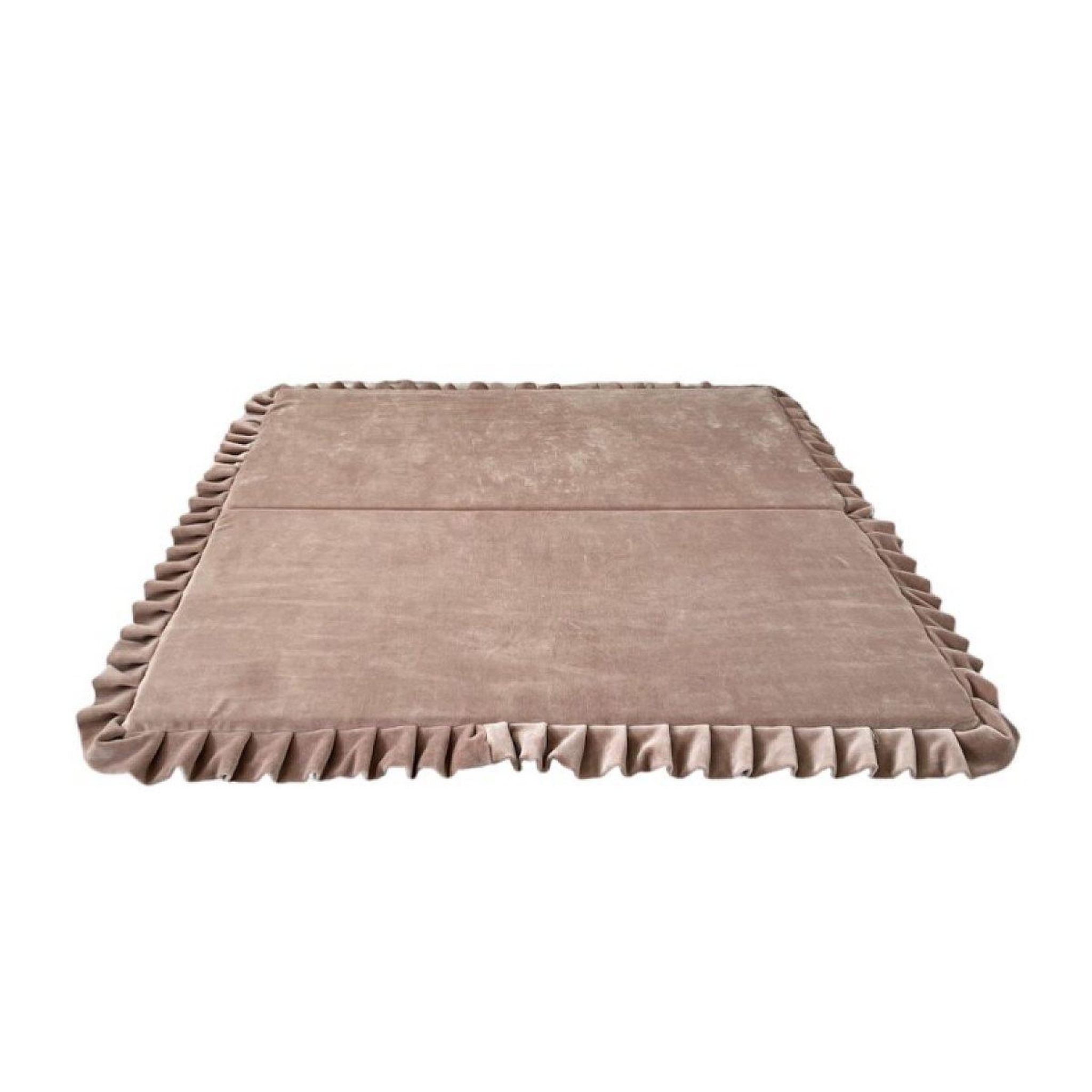 MONIO FOR KIDS Tapis de jeu pliable en velours carré beige 105x105