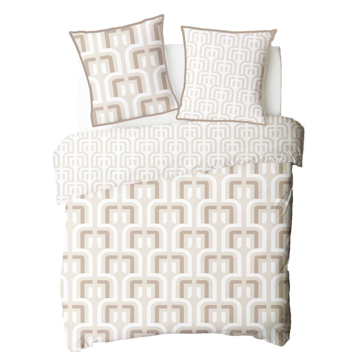 FUTURE HOME Parure de lit double rétro en microfibre lavée