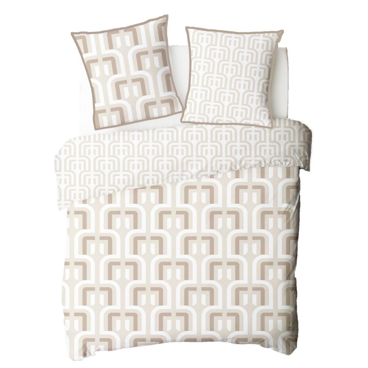 FUTURE HOME Parure de lit double rétro en microfibre lavée