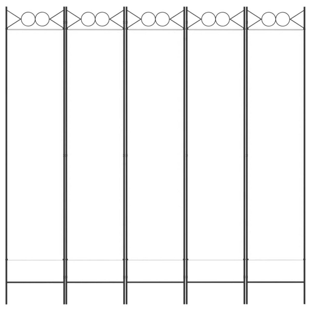 VIDAXL Cloison de separation 5 panneaux Blanc 200x200 cm Tissu