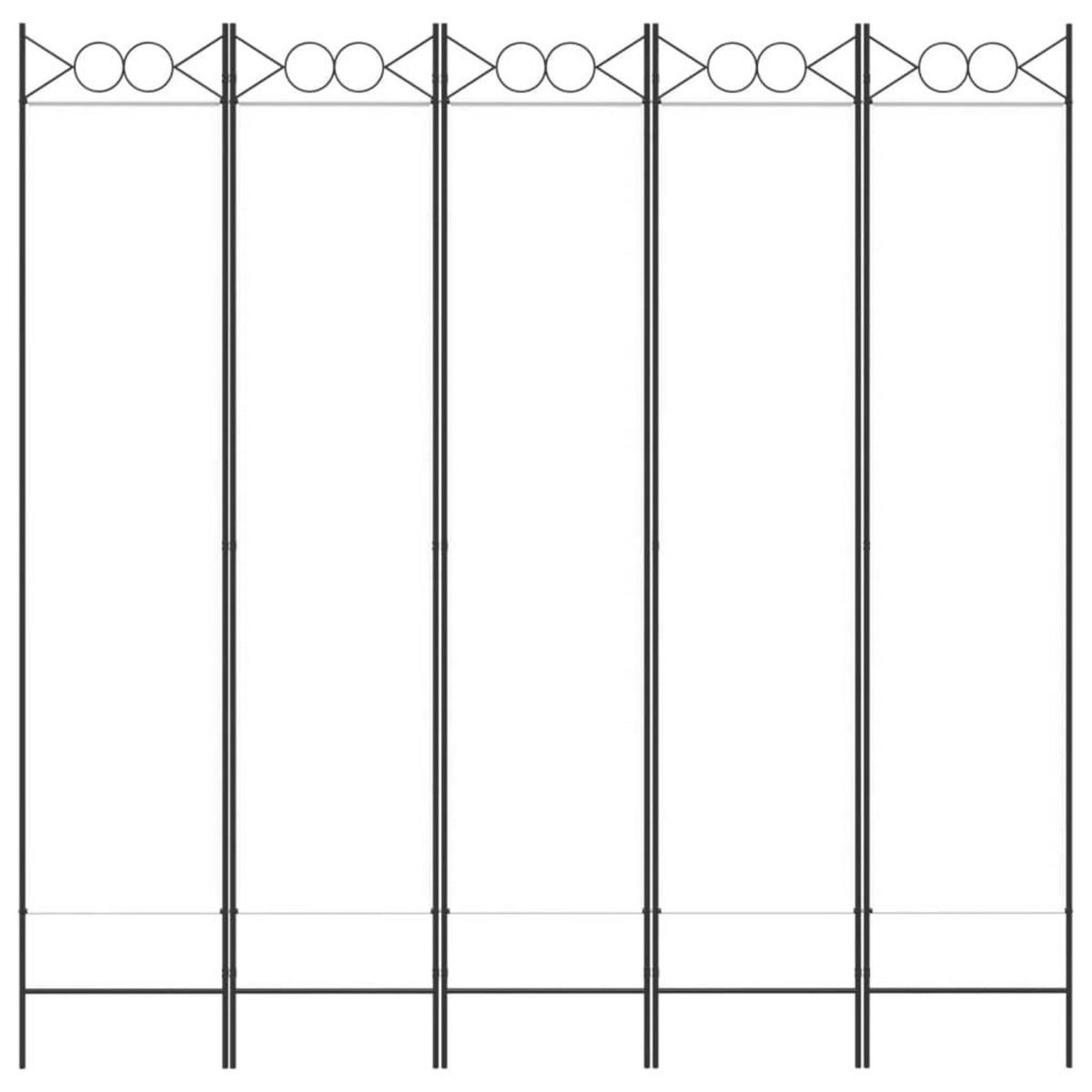 VIDAXL Cloison de separation 5 panneaux Blanc 200x200 cm Tissu