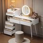 Voir la diapositive 2 : MERAX Coiffeuse coloris blanc panneaux de particules