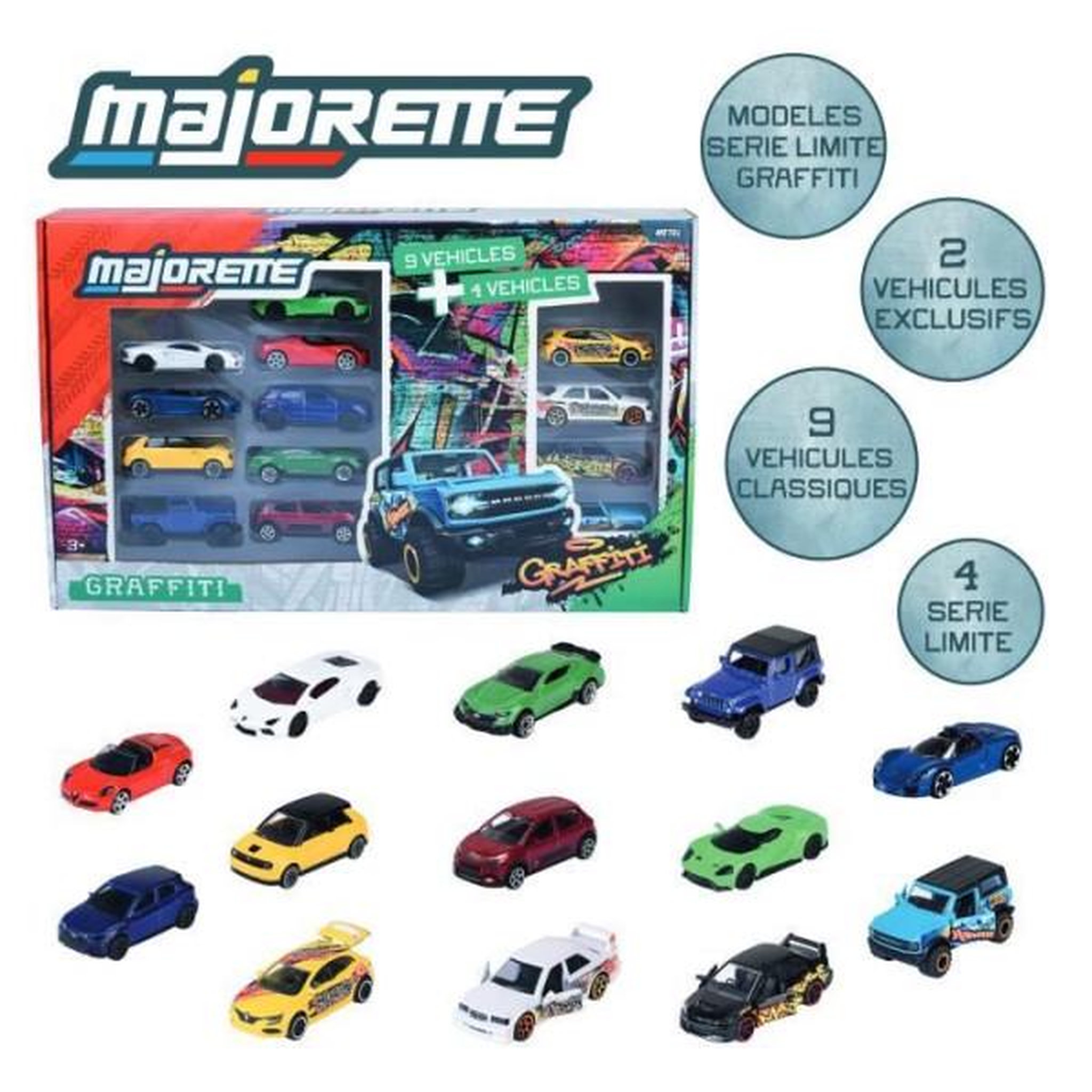 Voir la diapositive 2 : Majorette MAJORETTE - Majo SL Set13Pcs Graffiti 9+4 Exclu - des 3 ans