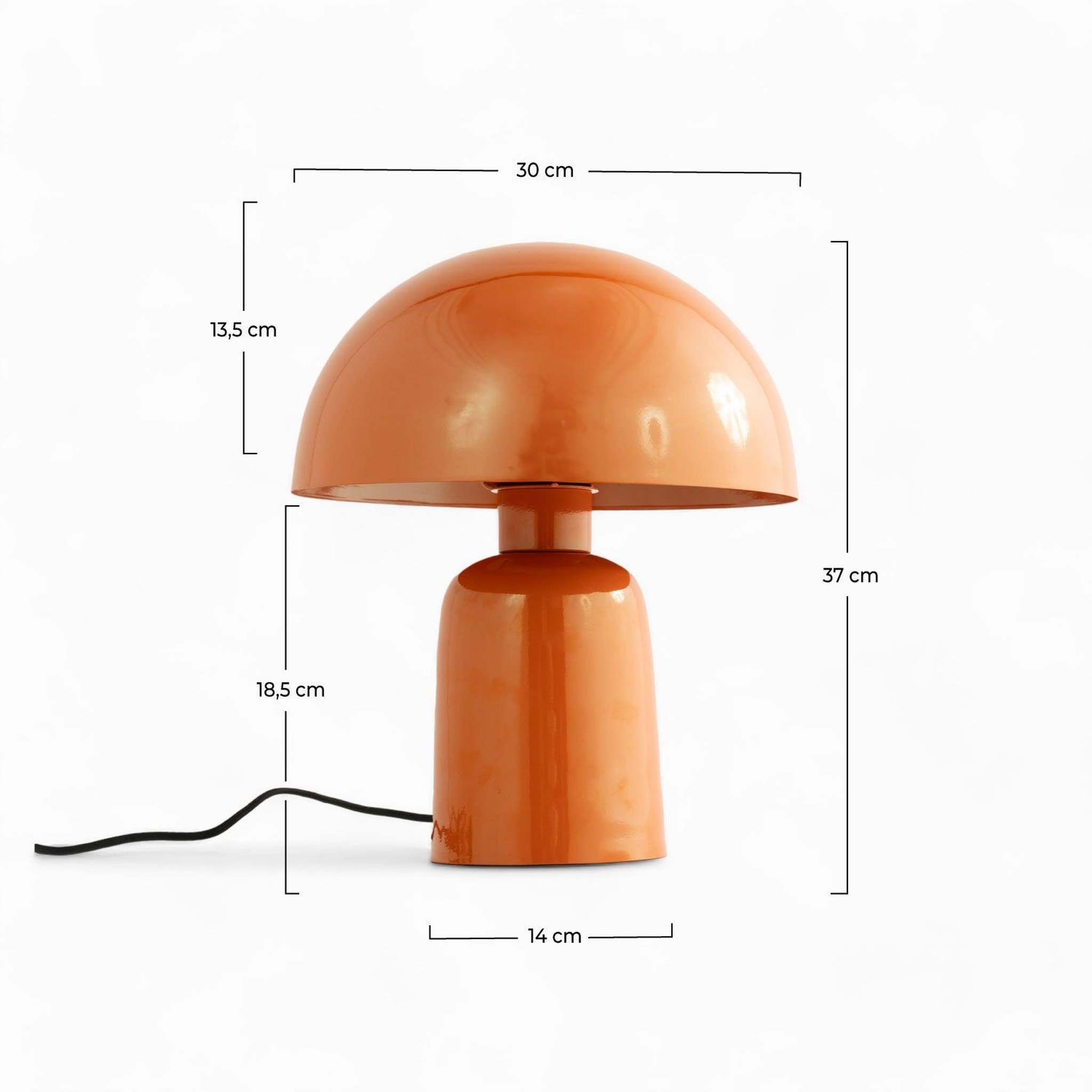 Voir la diapositive 4 : MAISON PAVANE Lampe champignon en métal orange-Clara