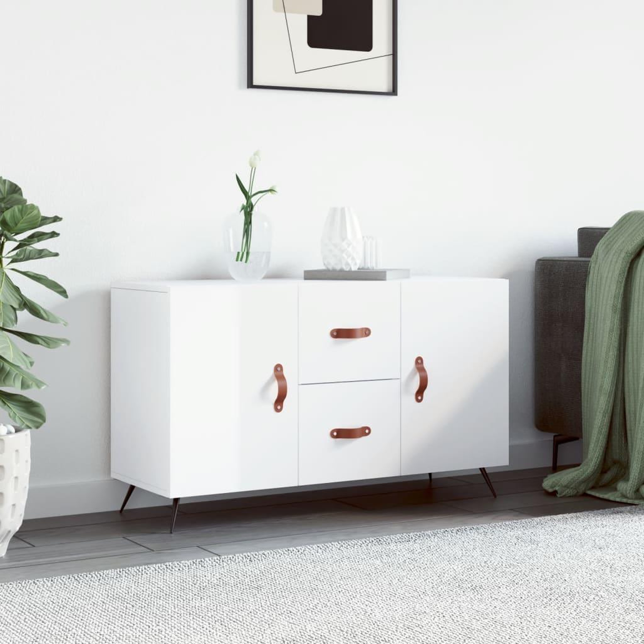 VIDAXL Buffet blanc brillant 100x36x60 cm bois d'ingenierie