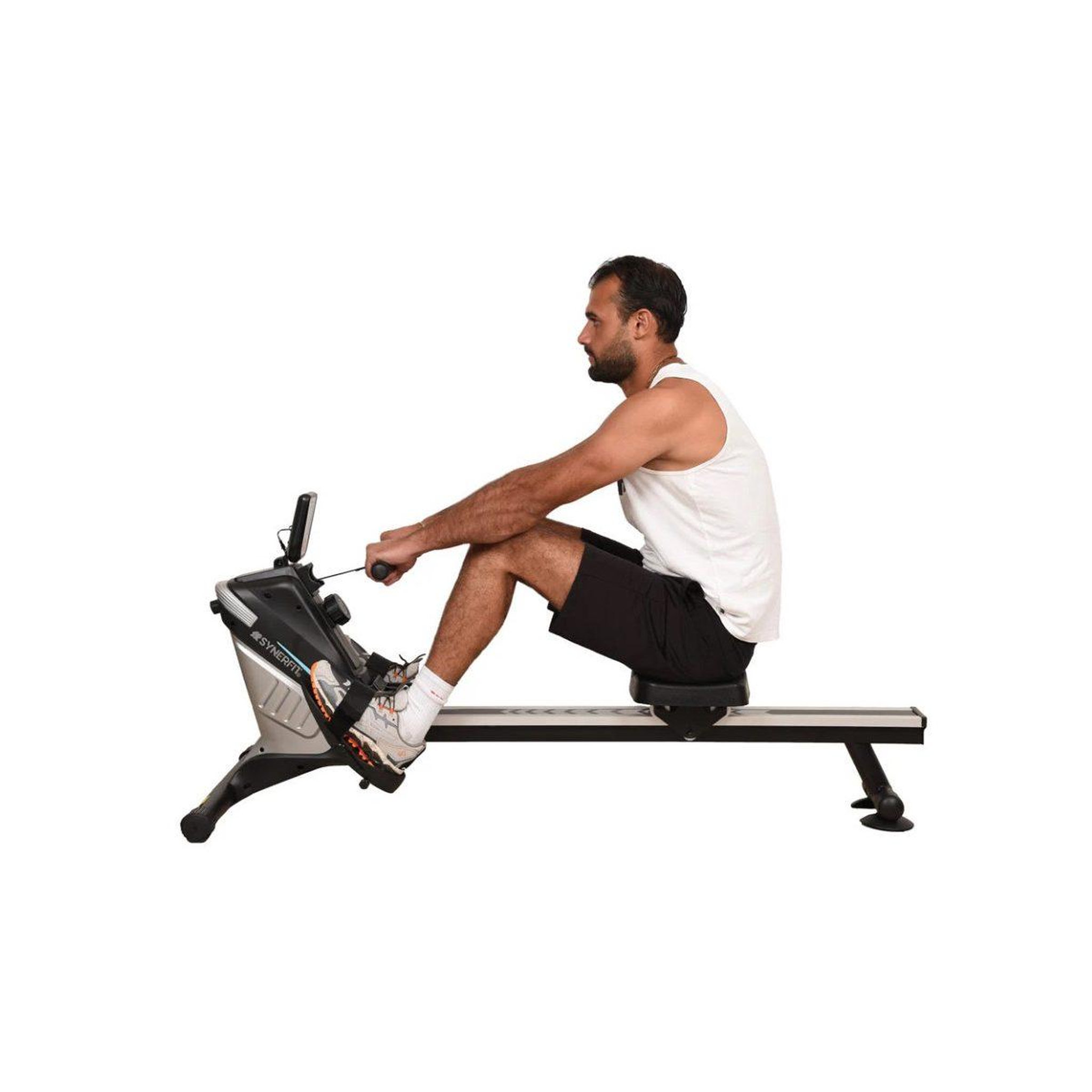 Voir la diapositive 5 : SYNERFIT Rameur magnétique lima argent noir