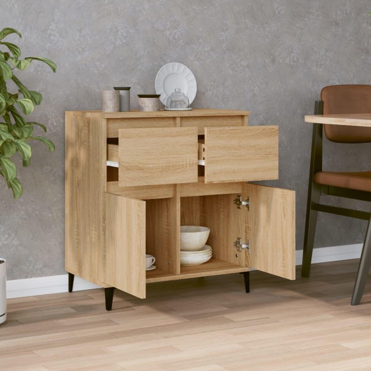 VIDAXL Buffet Chene sonoma 60x35x70 cm Bois d'ingenierie