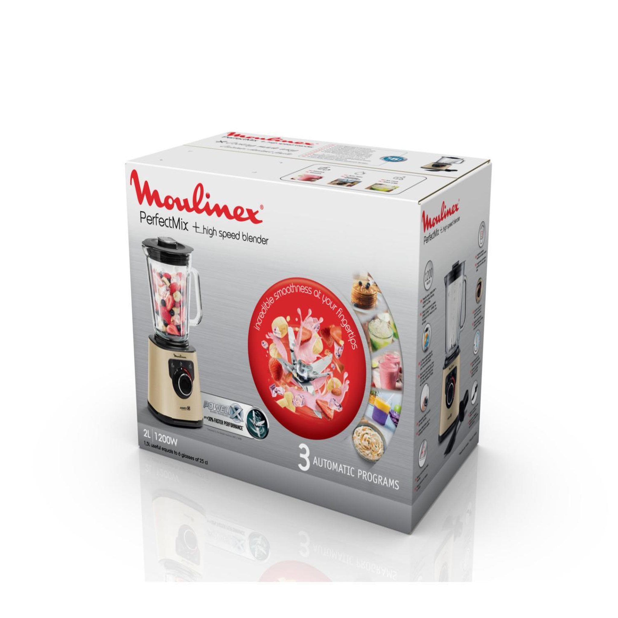 Voir la diapositive 3 : MOULINEX Moulinex perfectmix+ lm871a10 blender 1,5 l mélangeur de table 1200 w beige, noir, transparent