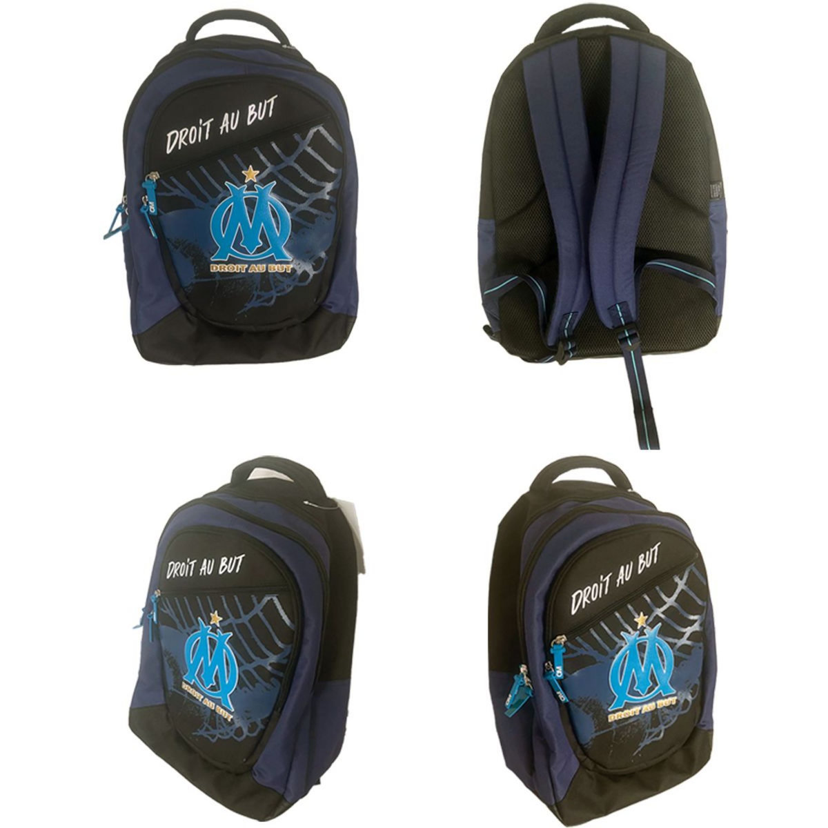 Sac à dos 2 compartiments noir et bleu OM