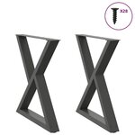 VIDAXL Pieds de table a manger 2 pcs anthracite 70x(72-73,3)cm