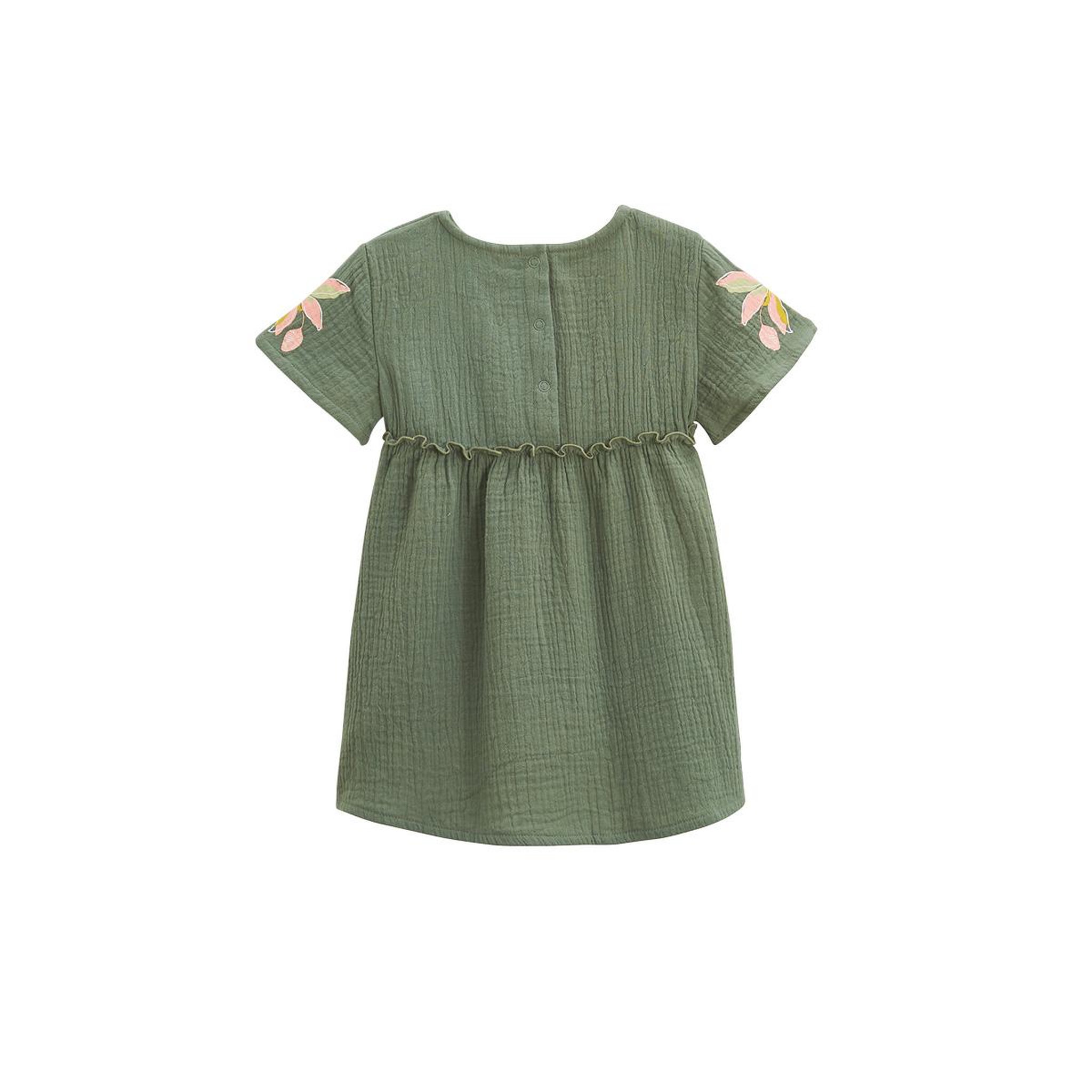 Voir la diapositive 2 : Petit Béguin Robe bébé en gaze de coton + chouchou Pivoina