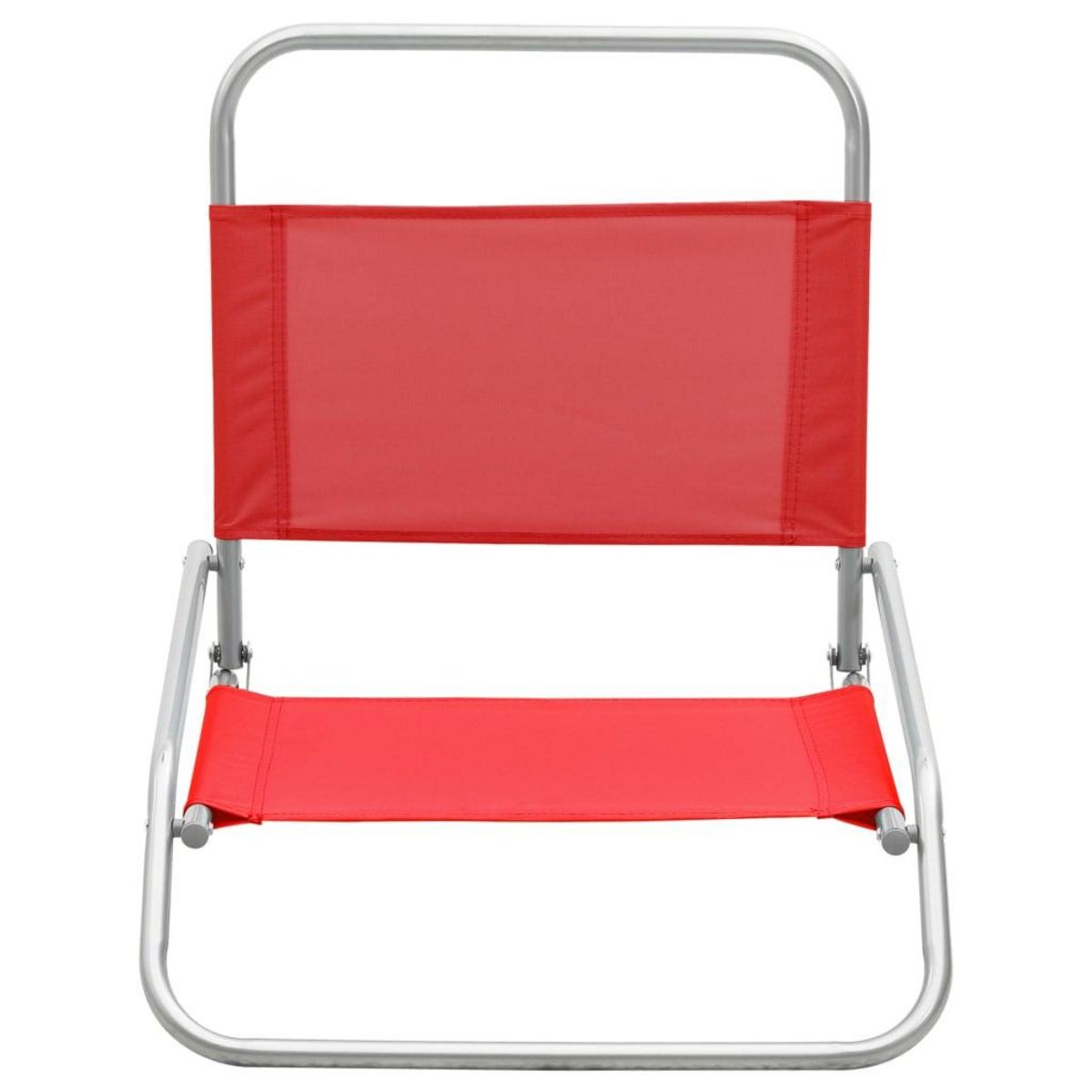 VIDAXL Chaises de plage pliables lot de 2 Rouge Tissu