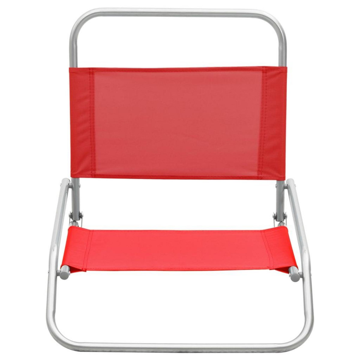 VIDAXL Chaises de plage pliables lot de 2 Rouge Tissu