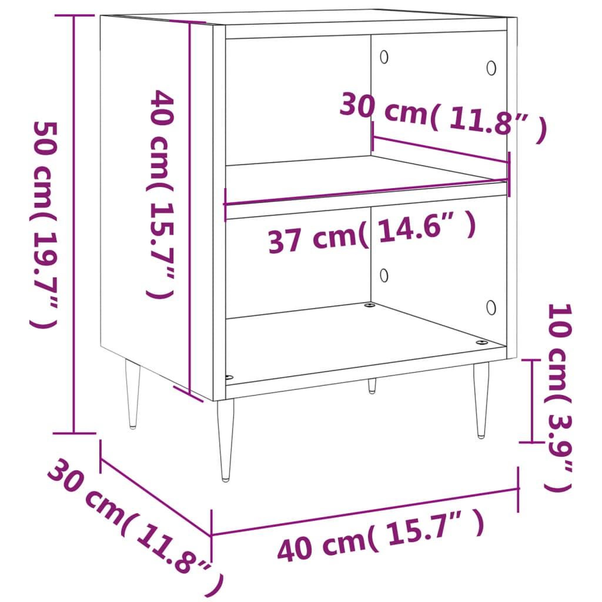 Voir la diapositive 6 : VIDAXL Table de chevet blanc brillant 40x30x50 cm bois d'ingenierie