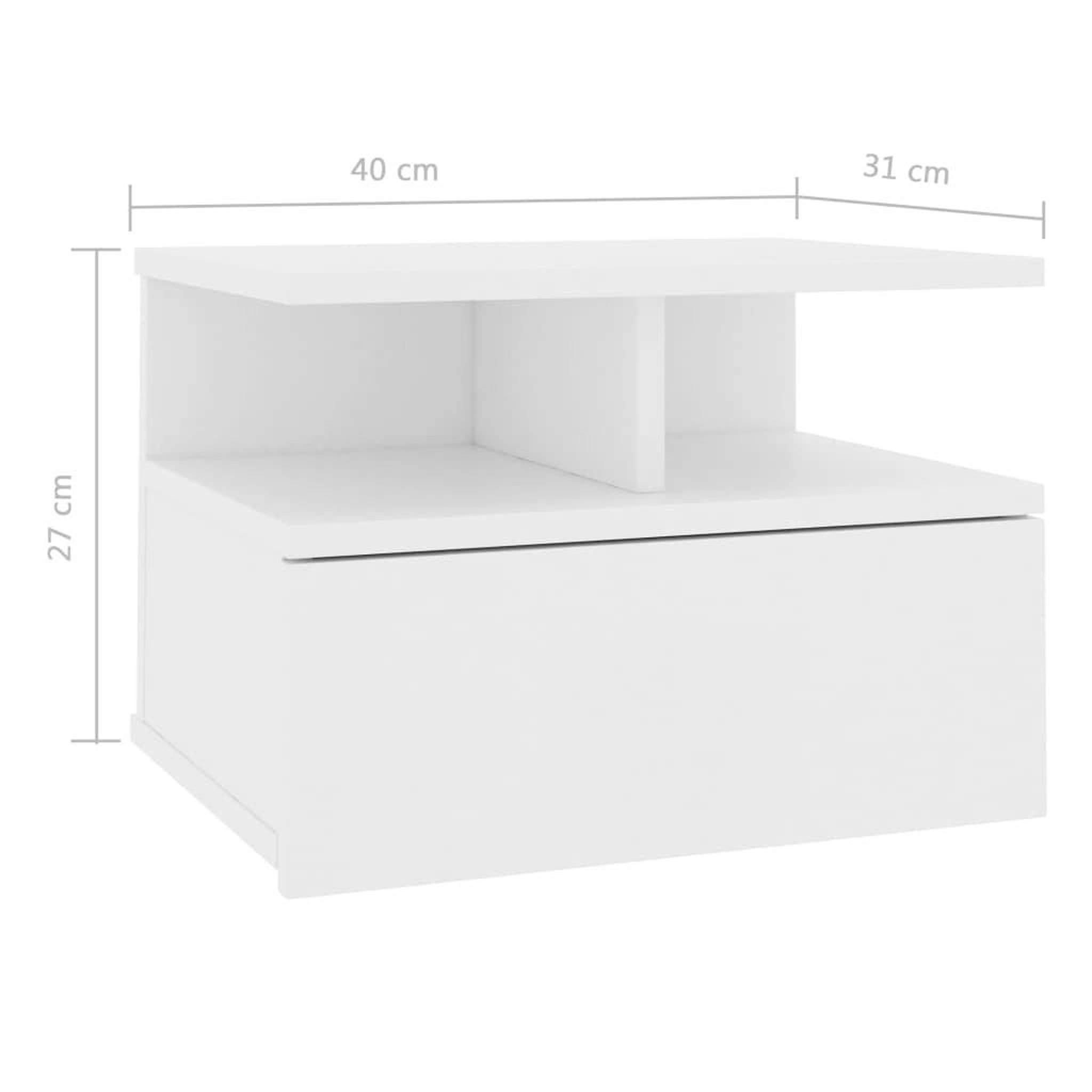 Voir la diapositive 6 : VIDAXL 800406 Tables de chevet flottantes 2 pcs Blanc Bois ingenierie