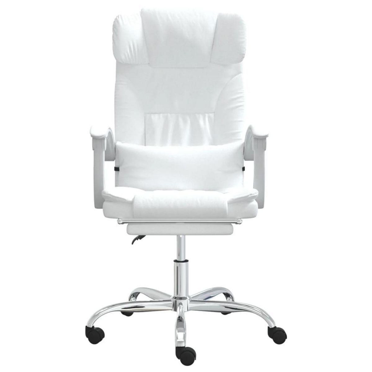 VIDAXL Fauteuil de massage inclinable de bureau Blanc Similicuir