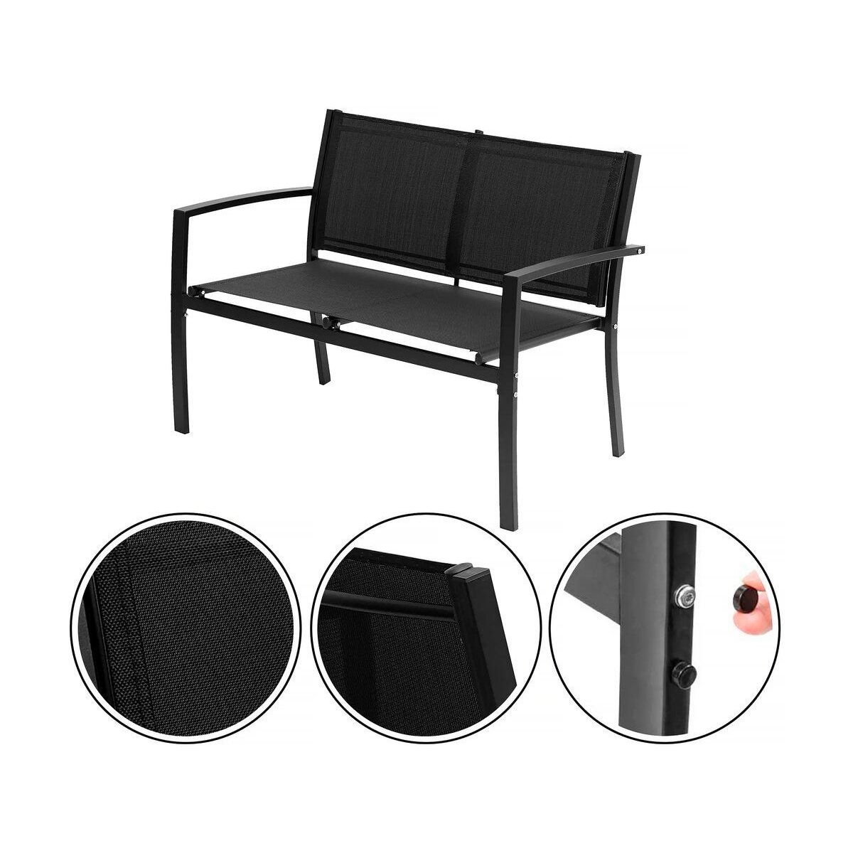 Habitat et Jardin Salon de jardin bas  Lino  - 4 places  - Noir