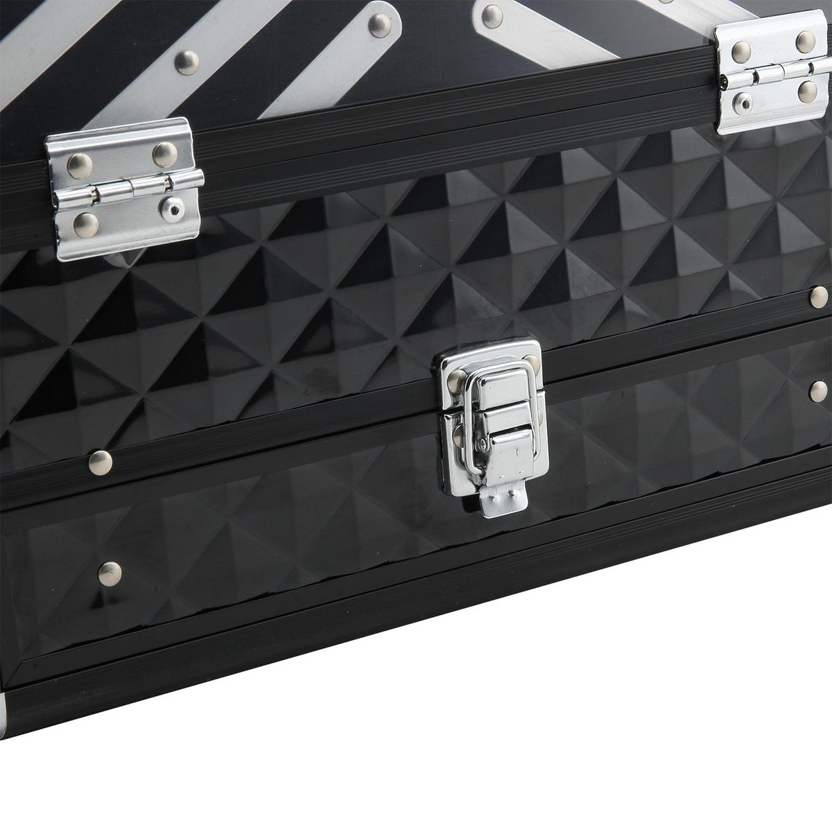 HOMCOM Mallette à maquillage - coffre à cosmétiques - rangement produits de beauté - dim. 30L x 18l x 22H cm - poignée serrure alu. acrylique