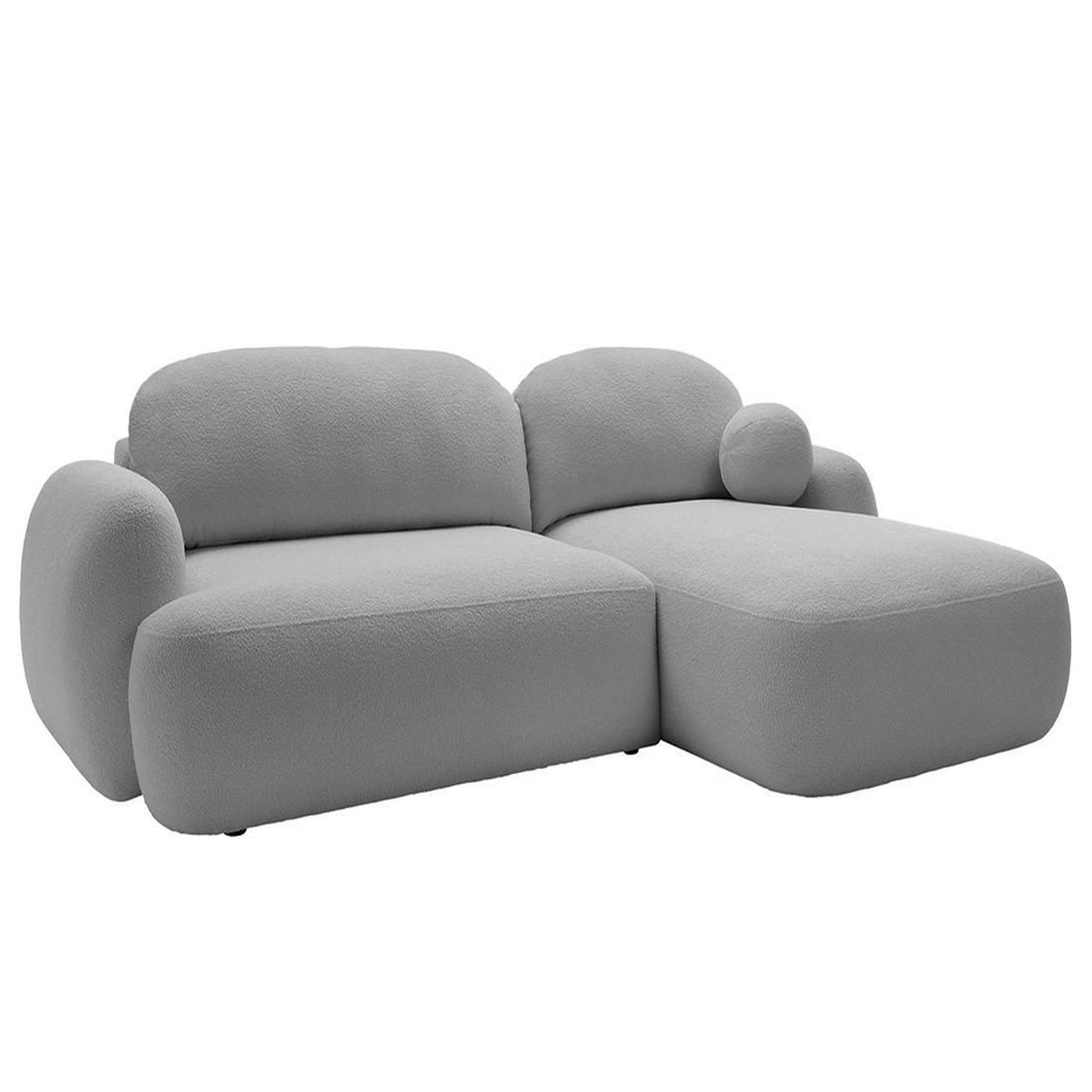 Voir la diapositive 5 : BEST MOBILIER Berenice - canapé d'angle droit 4 places convertible avec coffre en tissu bouclette