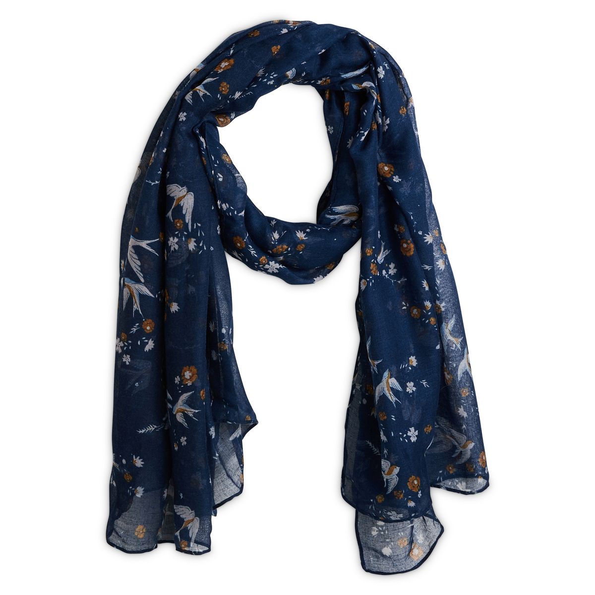IN EXTENSO Foulard snood fleuri bleu femme