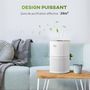 Voir la diapositive 4 : HOMCOM Purificateur d'air 50 W 4 vitesses mode silencieux - filtre HEPA, charbon actif -  jusqu'à 24 m² - débit d'air pur 225 m³/h - timer - ABS blanc gris