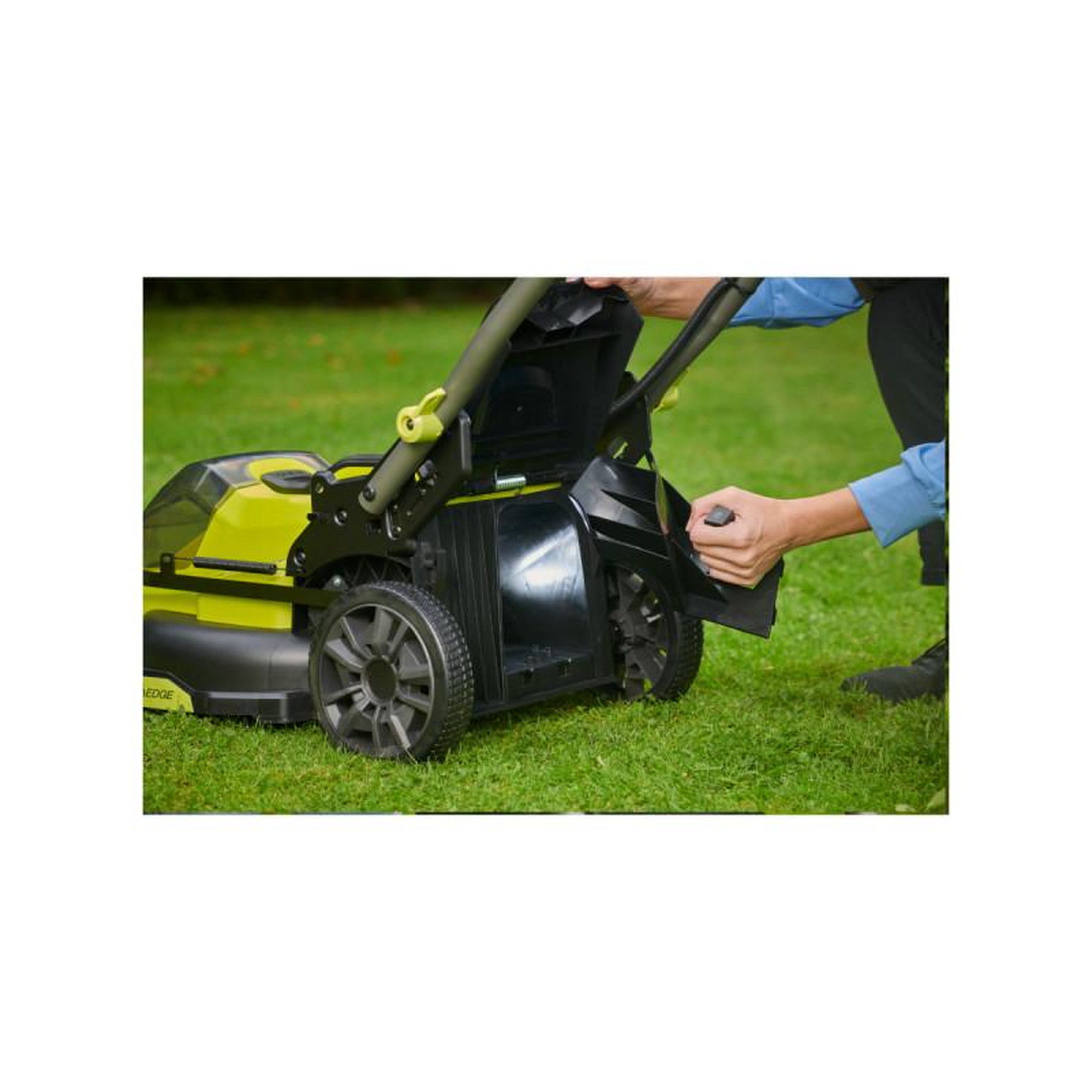 Voir la diapositive 5 : Ryobi Tondeuse poussée RYOBI 18V Brushless - coupe 40cm - Sans batterie ni chargeur - RY18LMX40C-0
