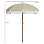 Voir la diapositive 5 : OUTSUNNY Parasol droit de plage jardin style bohème à franges UV40+ vert