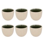 SECRET DE GOURMET Lot de 6 Tasses à Café en Faïence  Wonja  10cl Vert