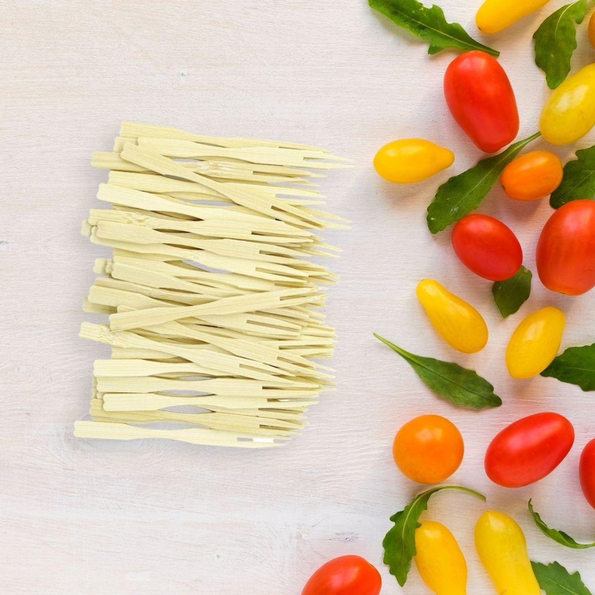 Fackelmann Lot de 50 pics à apéritif forme fourchette 8,5 cm Fackelmann Wood Edition