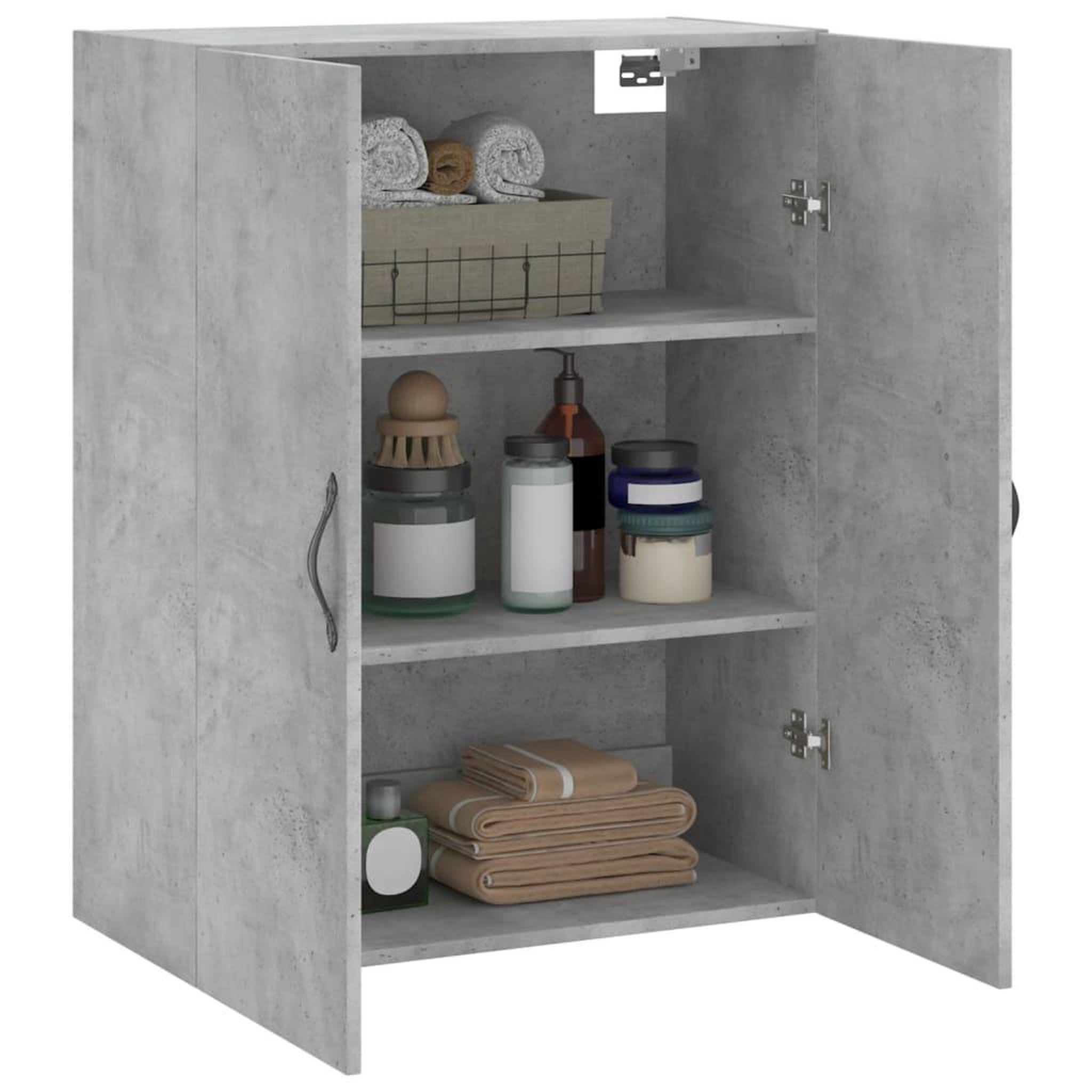 Voir la diapositive 5 : VIDAXL Armoire murale gris beton 69,5x34x90 cm bois d'ingenierie