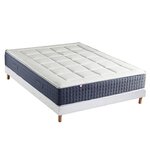IDLITERIE Ensemble Matelas Ressort 7 zones + Mémoire de forme + Sommier KING STYLE Fabriqué en France. Coloris disponibles : Gris, Blanc, Vert, Noir