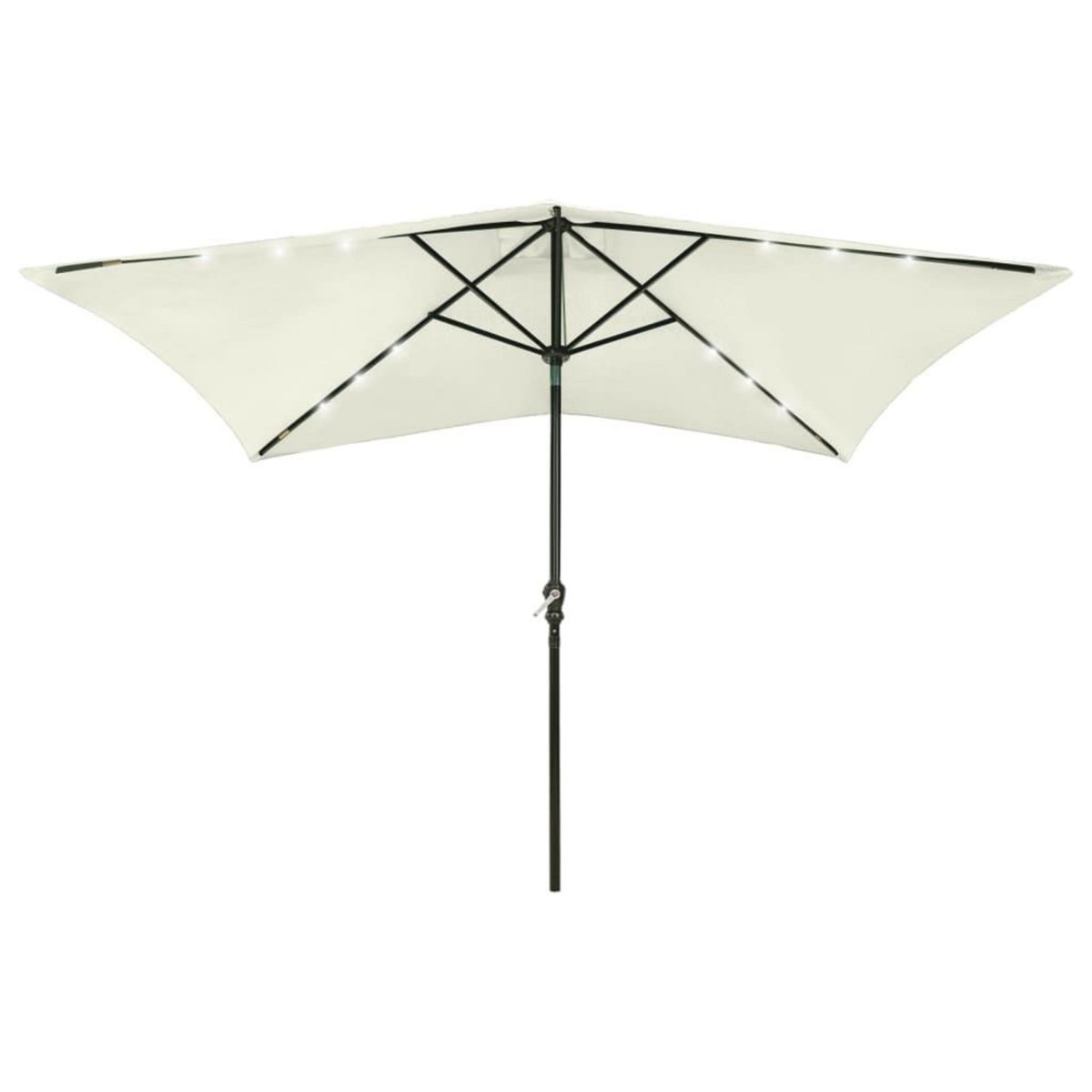 VIDAXL Parasol de jardin avec LED et mat en acier sable 2x3 m