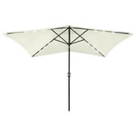 VIDAXL Parasol de jardin avec LED et mat en acier sable 2x3 m