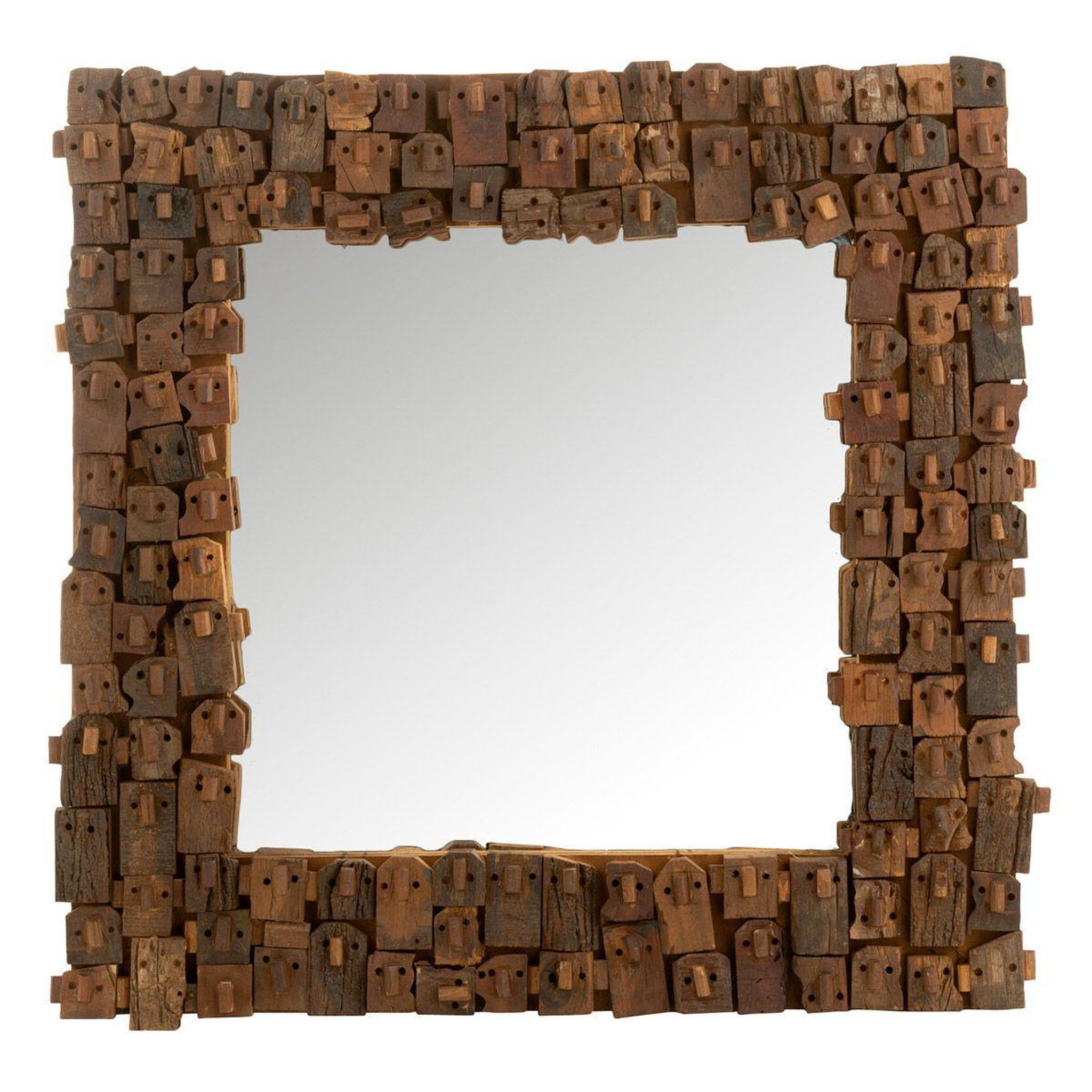 J-LINE Miroir Mural en Bois  Syma  90cm Marron