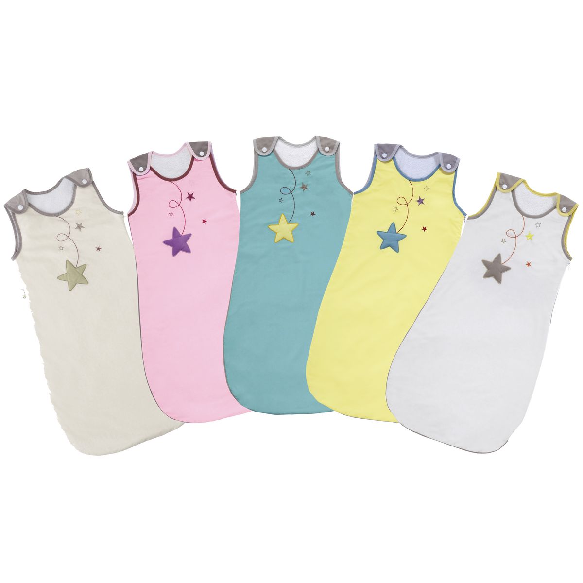 PTIT BASILE Gigoteuse été bio 6-24 mois Pluie d'étoiles gris perle