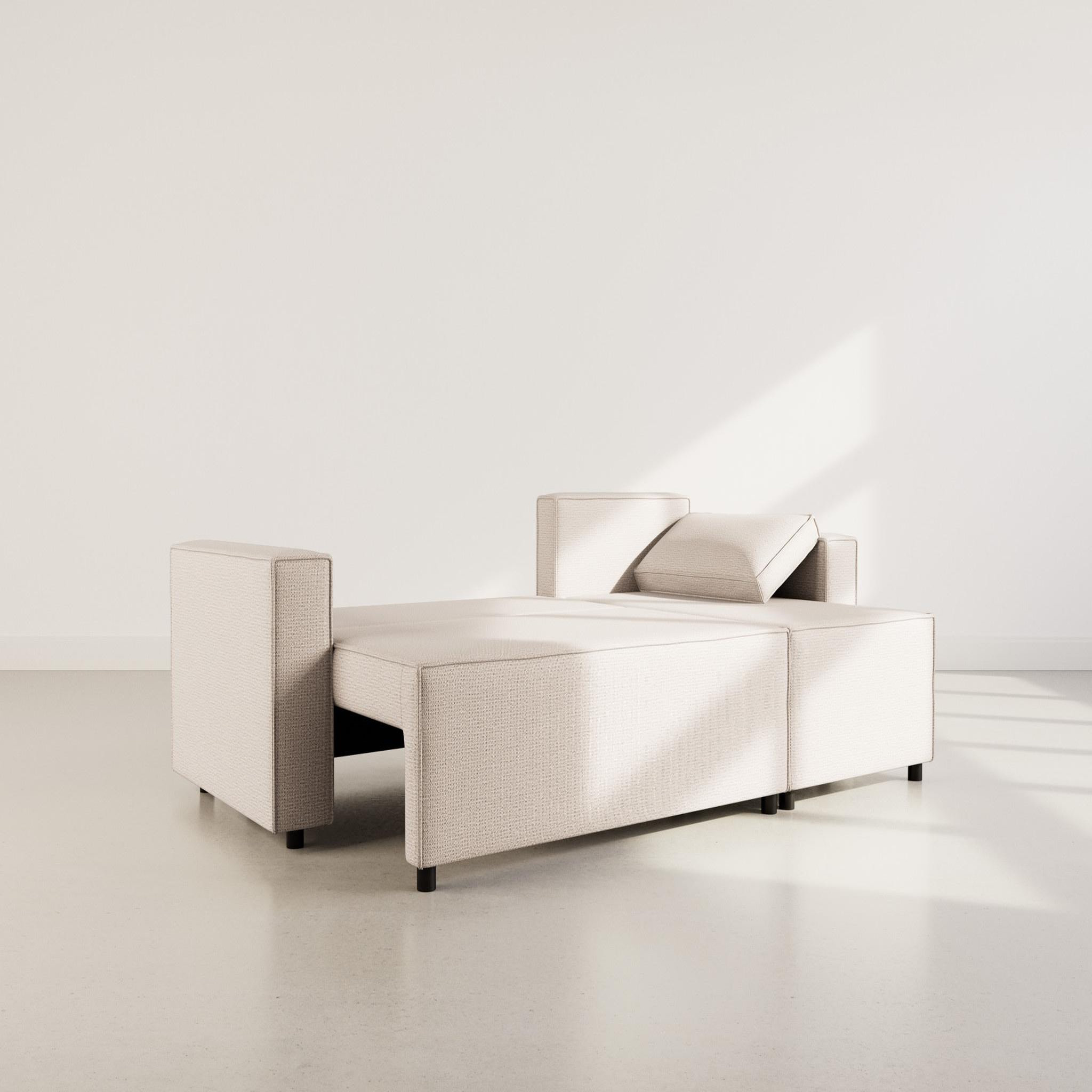 Voir la diapositive 2 : BEST MOBILIER Jonas - canapé d'angle réversible 4 places convertible avec coffre en tissu texturé