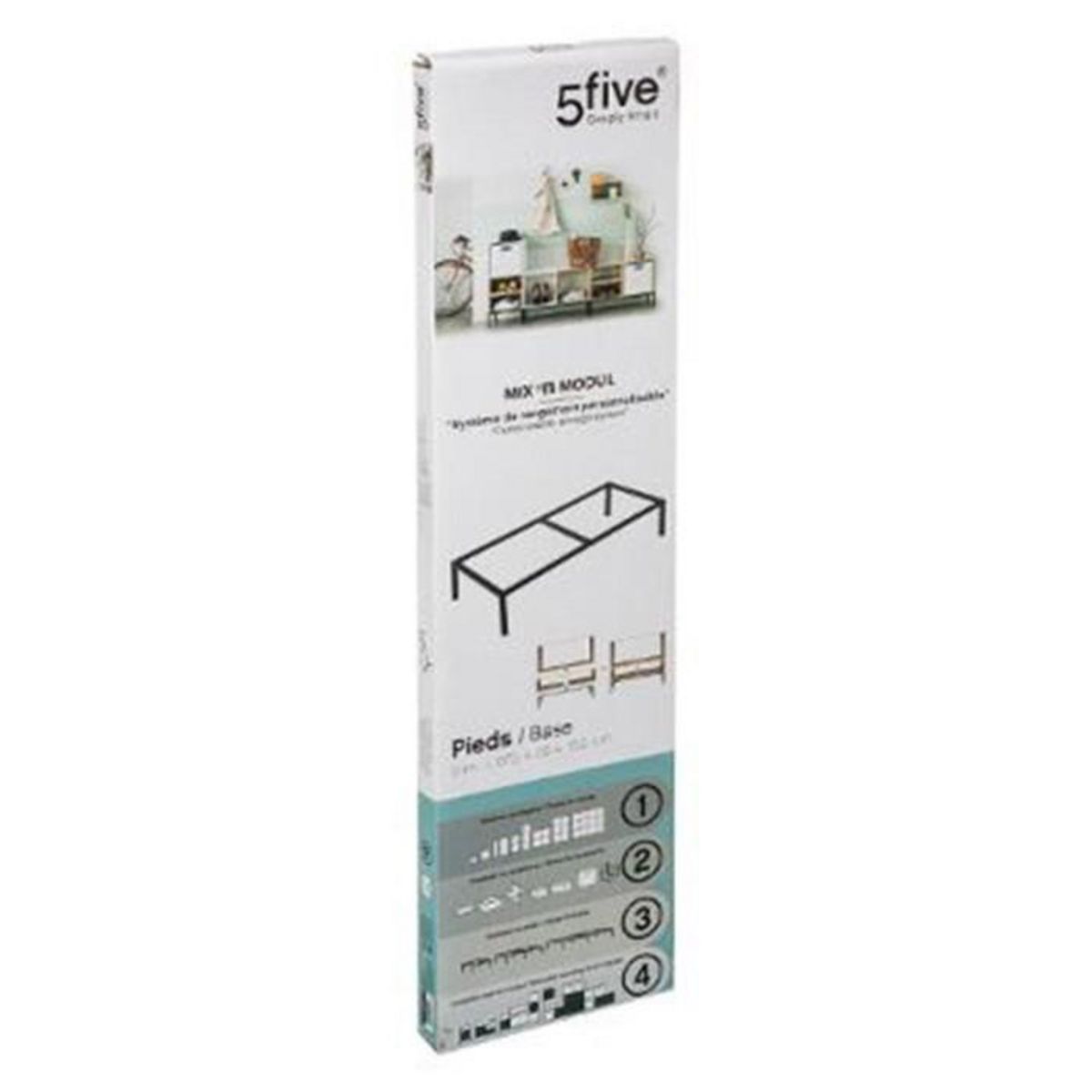 FIVE Pied en Métal pour Étagère  Mix n' Modul  67cm Noir