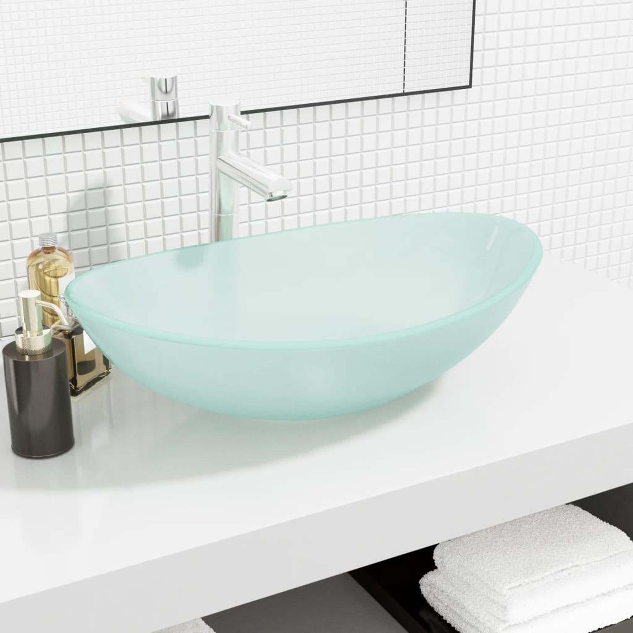 Voir la diapositive 1 : VIDAXL Lavabo Verre trempe 54,5x35x15,5 cm Depoli