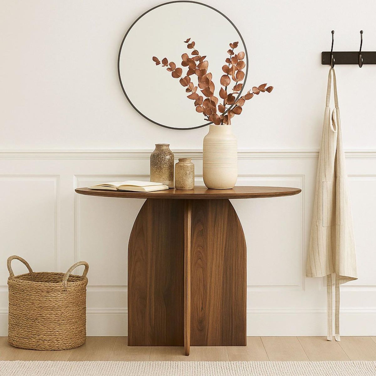 Paris Prix Console Design Ovale  Catrina  120cm Marron Foncé