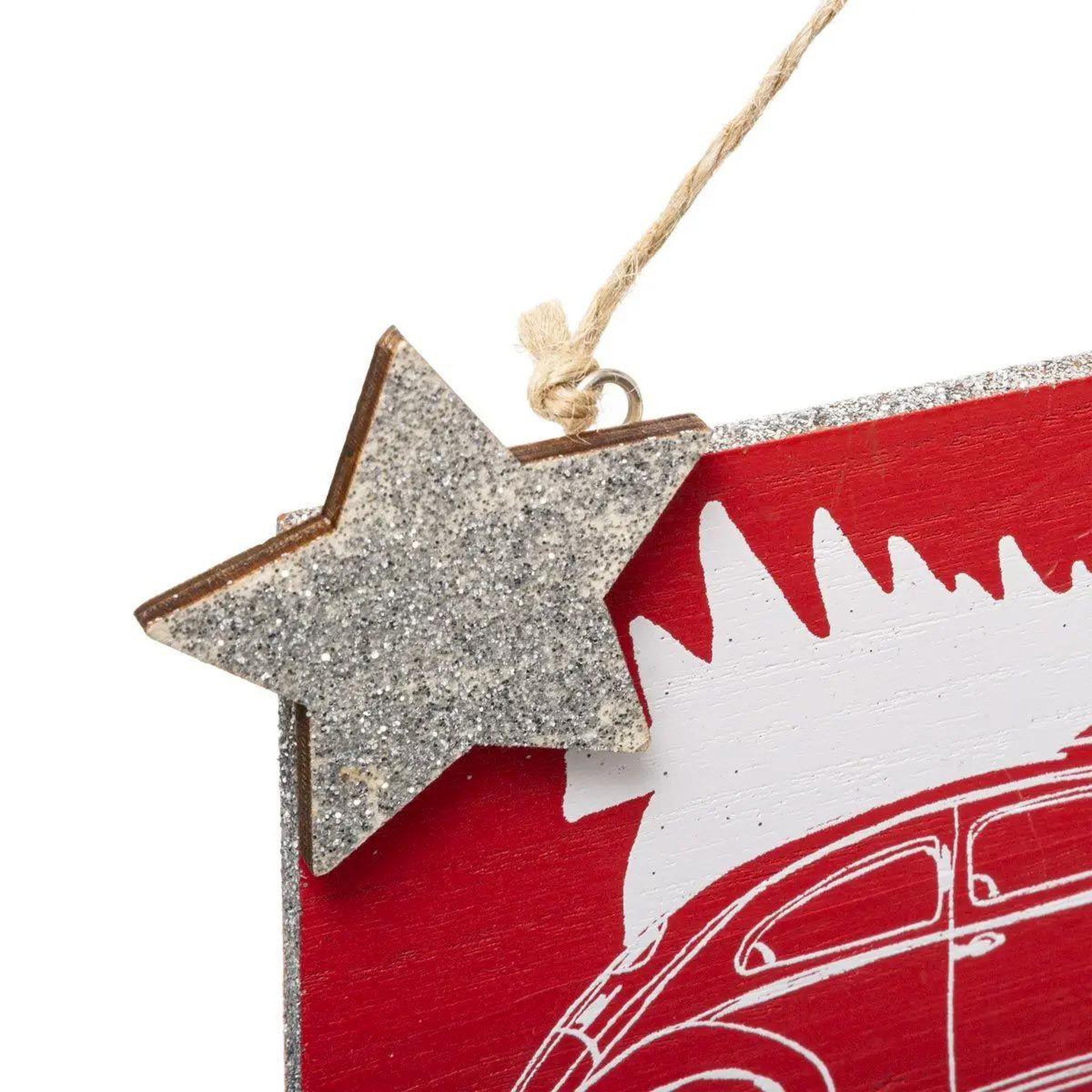 Voir la diapositive 2 : ATMOSPHERA Décoration murale de noël  pancarte  31cm rouge