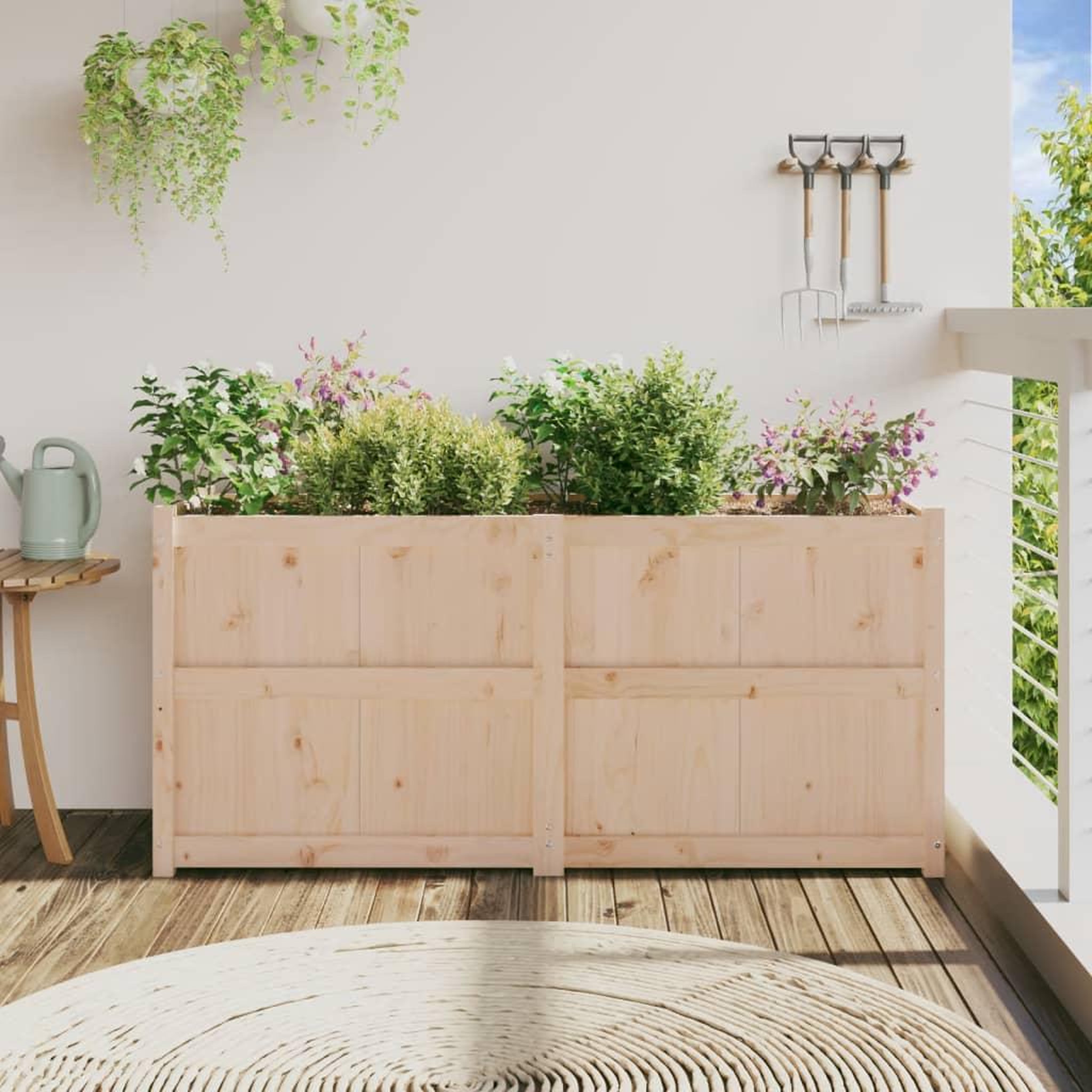 Voir la diapositive 3 : VIDAXL Jardiniere 150x50x70 cm bois de pin massif