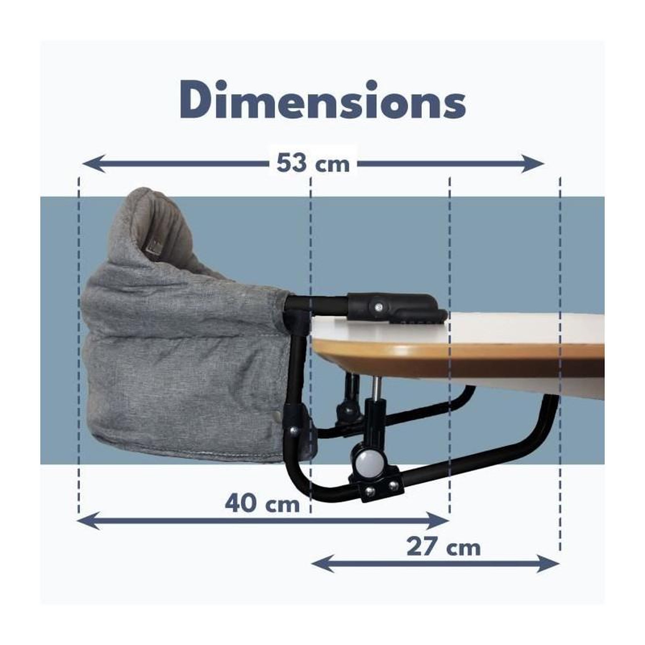 Voir la diapositive 4 : BAMBISOL Siege de table réhausseur BAMBISOL - Dossier Confort - Déhoussable et Lavable Machine - Fixation Multi-points