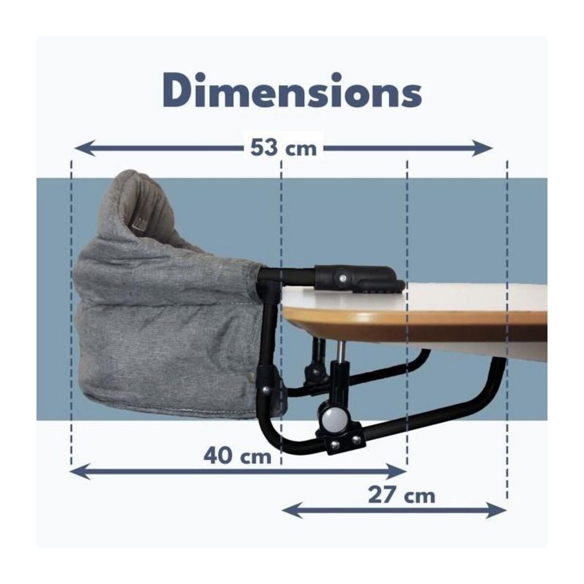 BAMBISOL Siege de table réhausseur BAMBISOL - Dossier Confort - Déhoussable et Lavable Machine - Fixation Multi-points