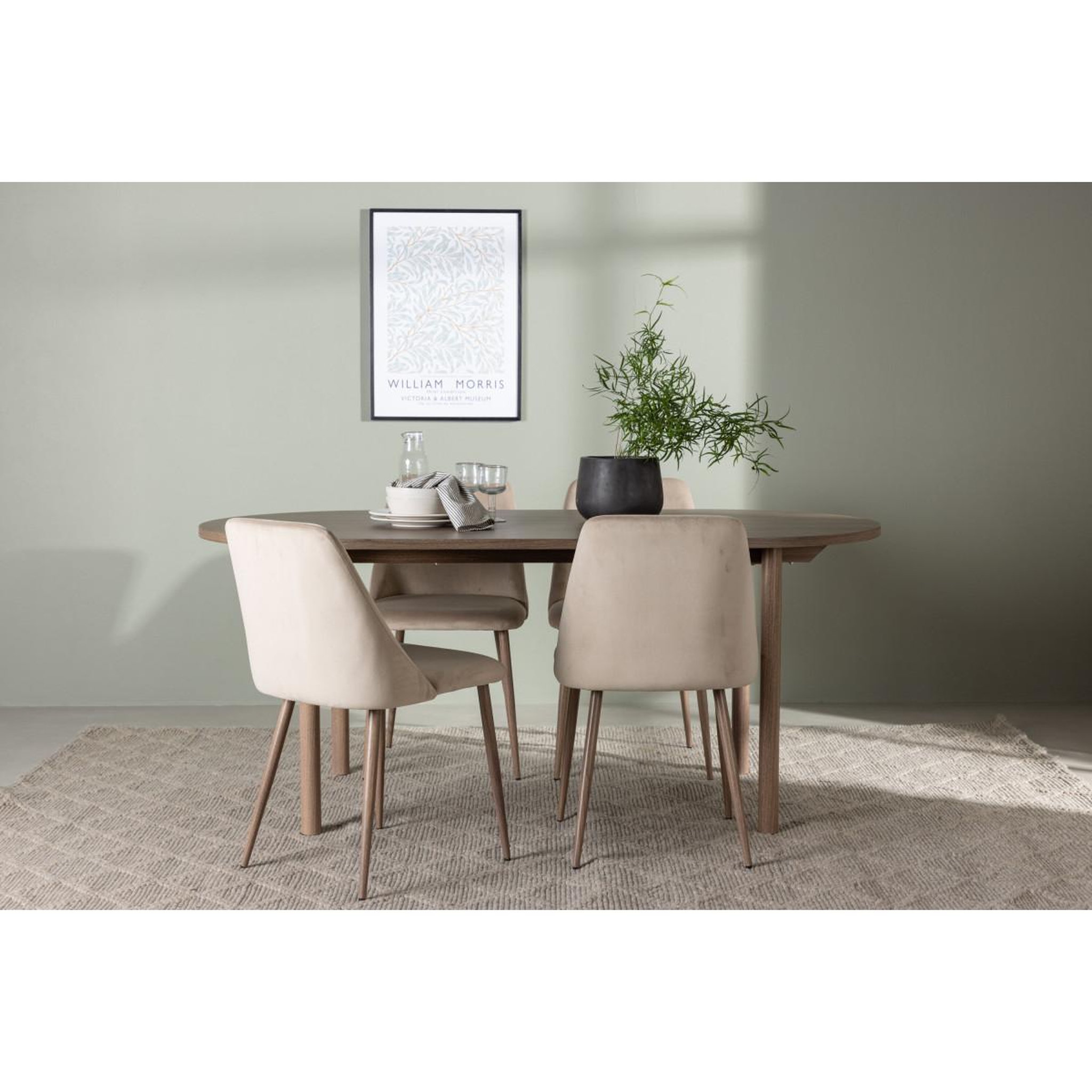 Voir la diapositive 5 : Paris Prix Ensemble table à manger & 4 chaises  andy & night  180cm naturel & beige