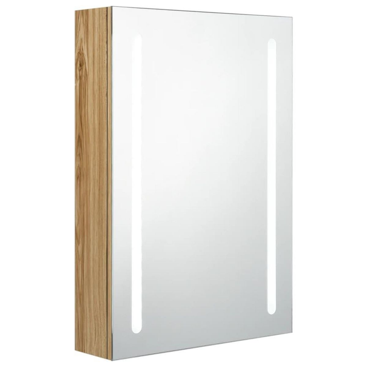 VIDAXL Armoire de salle de bain a miroir LED Chene 50x13x70 cm