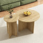 Voir la diapositive 5 : MERAX Table basse gigogne ronde naturel - 76x76 cm mdf