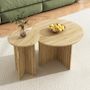 Voir la diapositive 5 : MERAX Table basse gigogne ronde naturel - 76x76 cm mdf