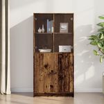 VIDAXL Buffet haut avec portes vieux bois 68x37x142 cm bois ingenierie