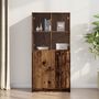 Voir la diapositive 1 : VIDAXL Buffet haut avec portes vieux bois 68x37x142 cm bois ingenierie